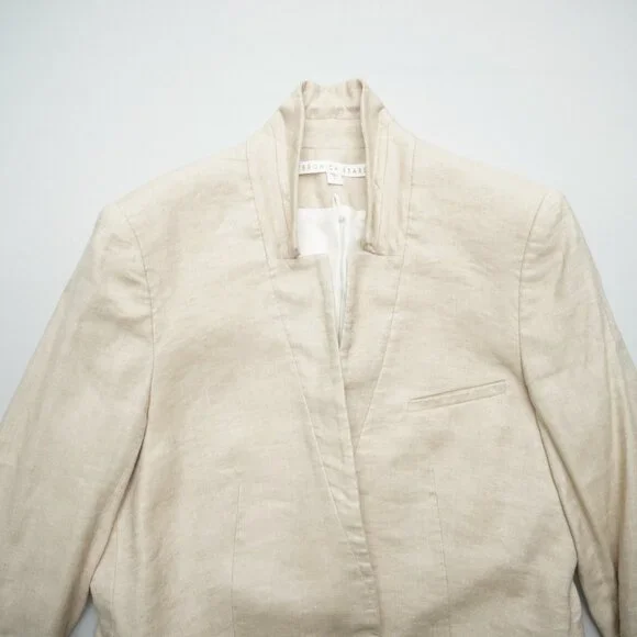 Veronica Beard Linen Upcollar Dickey Jacket Blazer Size 4 - Picture 5 of 15